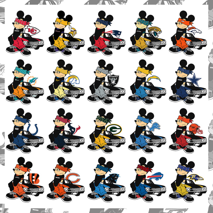 32 NFL Gangster Mickey Designs PNG + Ai