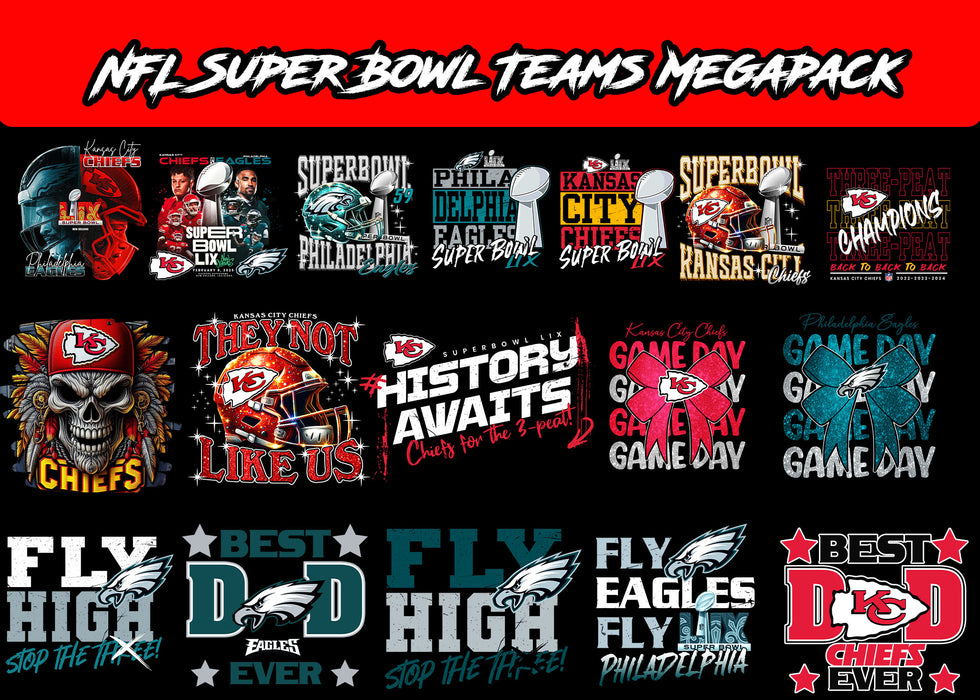 50+ 2025 NFL Super Bowl Teams Megapack
